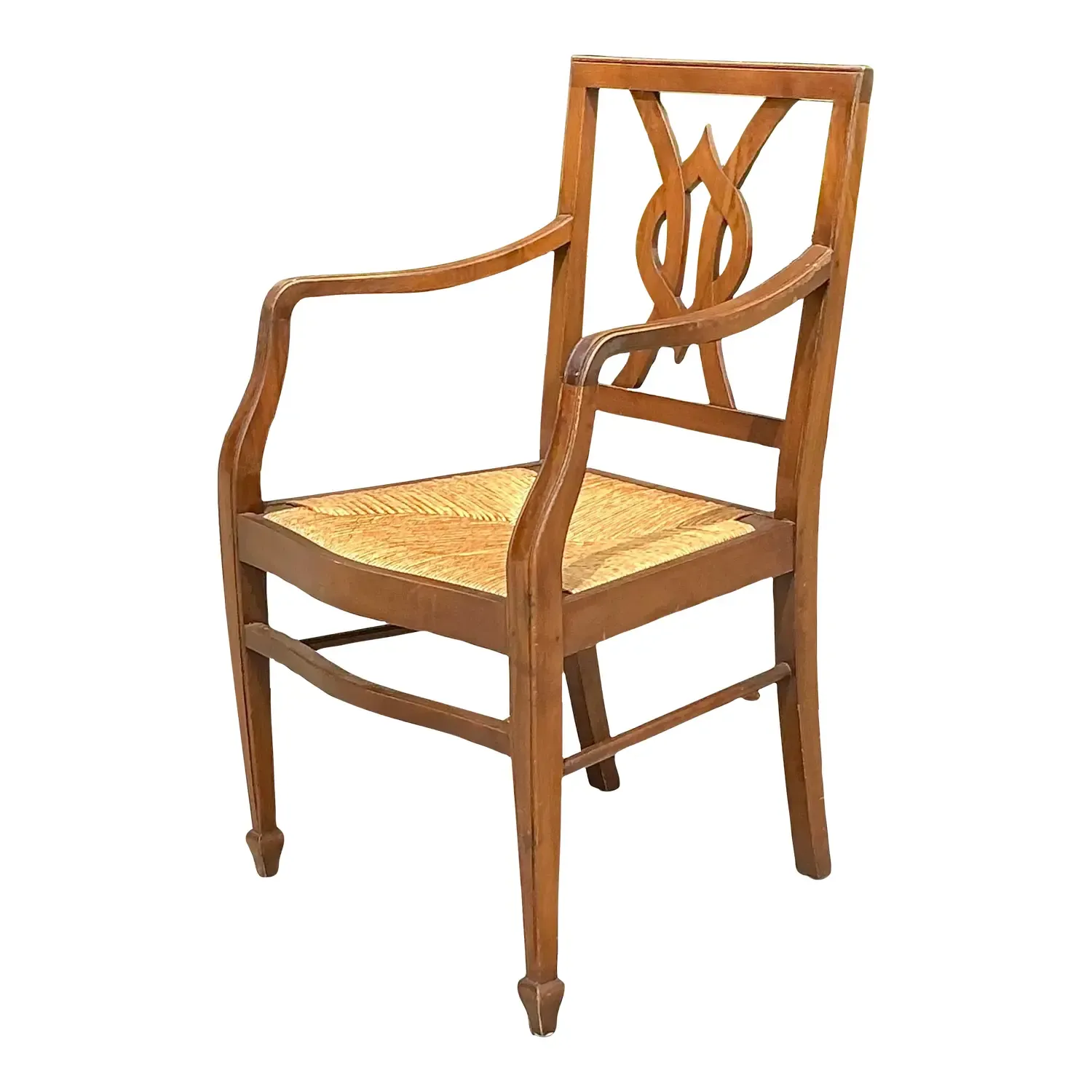 Vintage Italian Rush Seat Arm Chair — additional photo 1