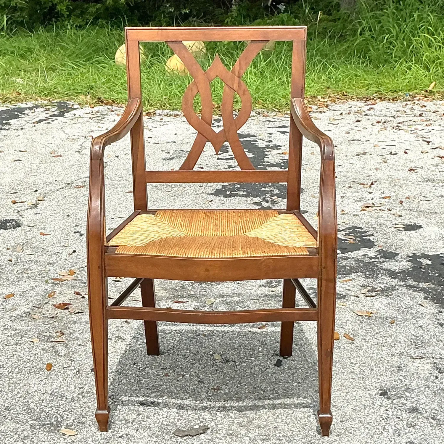 Vintage Italian Rush Seat Arm Chair — additional photo 4