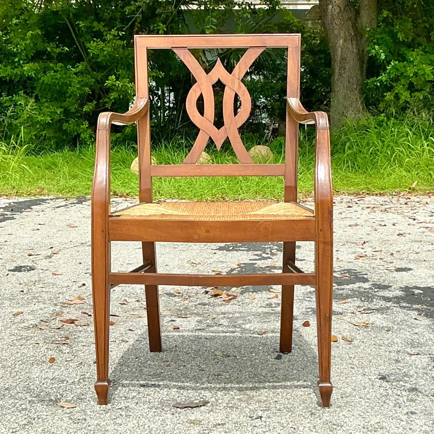 Vintage Italian Rush Seat Arm Chair — additional photo 5