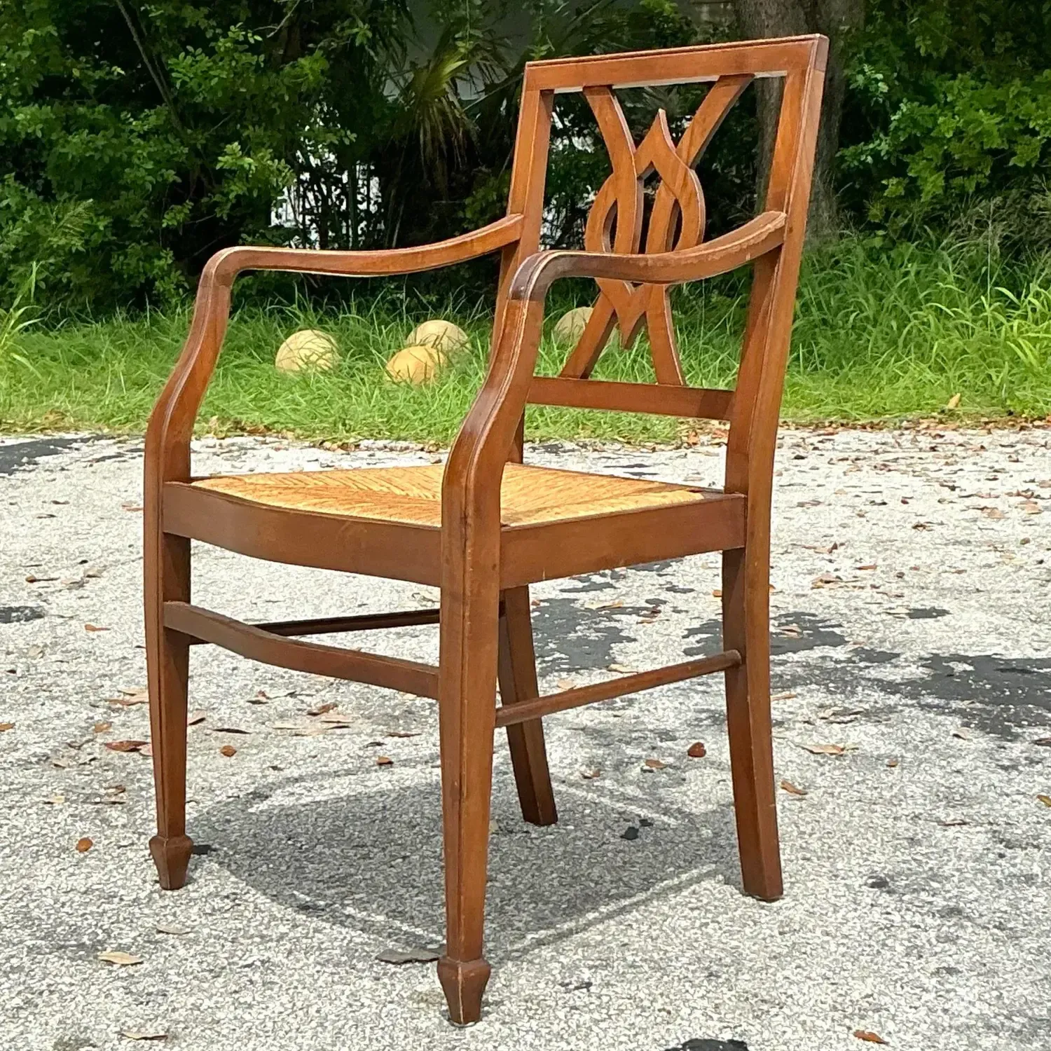 Vintage Italian Rush Seat Arm Chair — additional photo 6