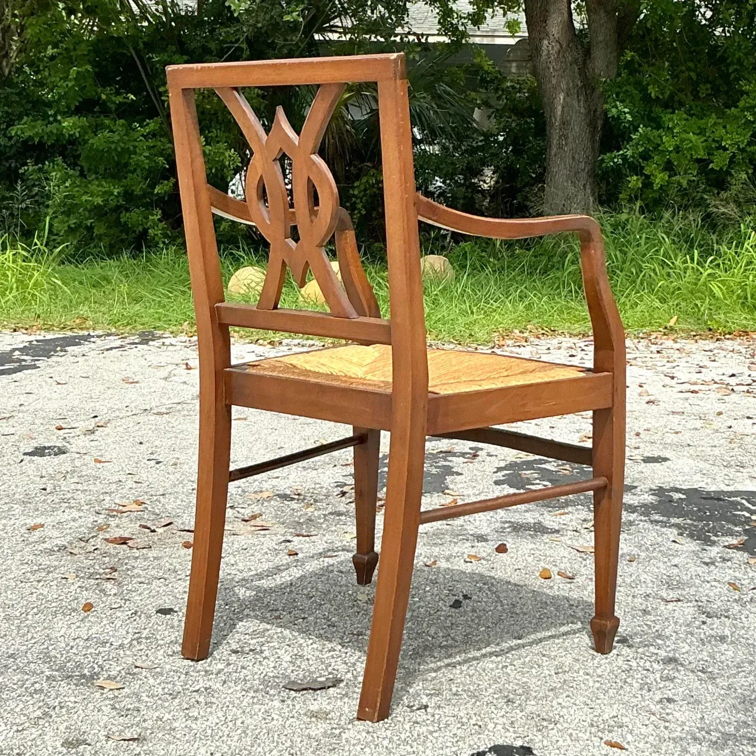 Vintage Italian Rush Seat Arm Chair — additional photo 8