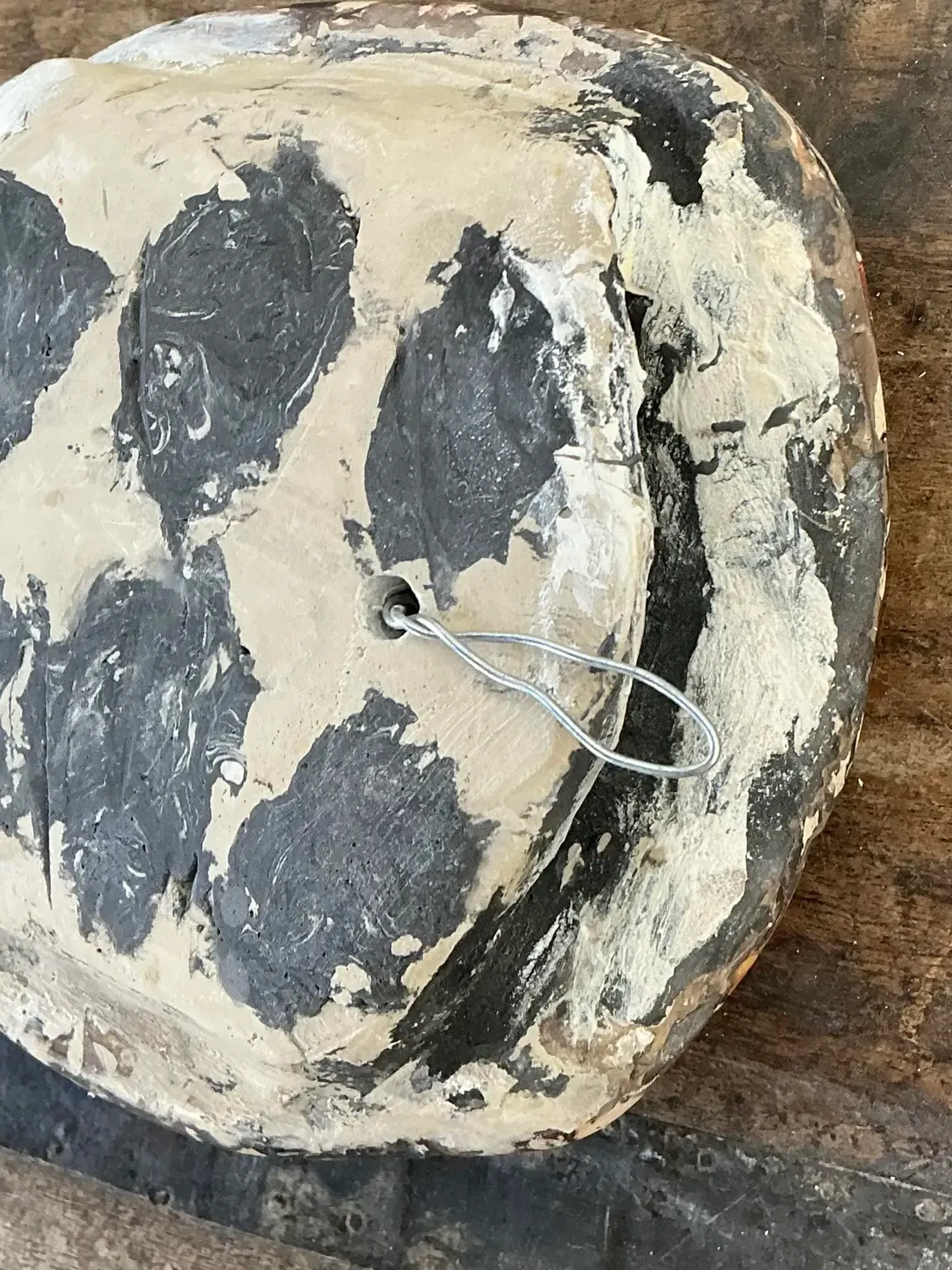 Vintage Italian Scagliola Artisanal Pigmented Plaster Turtle Shell - Plaster, 5.5W x 6.25H — additional photo 6