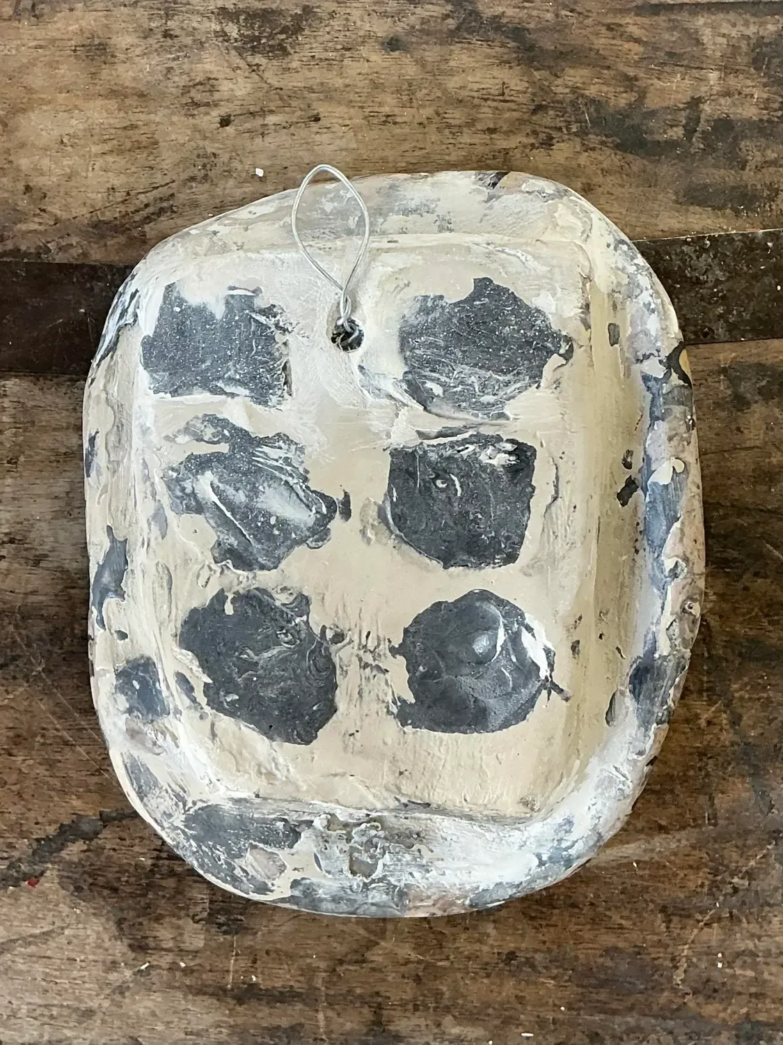 Vintage Italian Scagliola Artisanal Pigmented Plaster Turtle Shell — additional photo 3