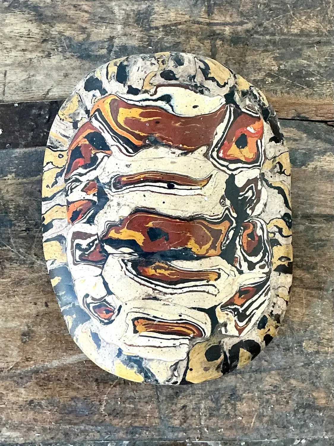 Vintage Italian Scagliola Artisanal Pigmented Plaster Turtle Shell — additional photo 6