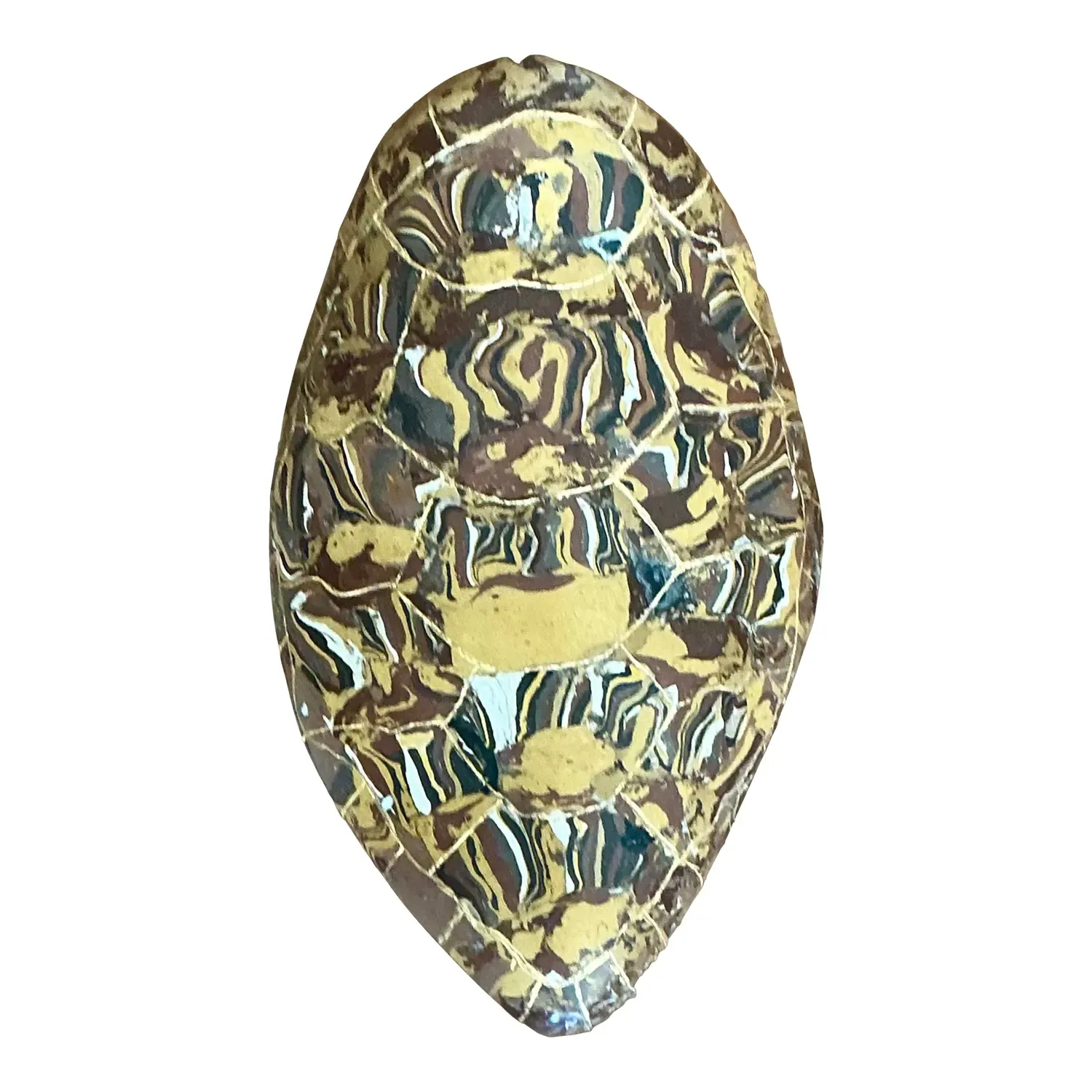 Vintage Italian Scagliola Gilt Tipped Pigmented Plaster Turtle Shell — additional photo 1