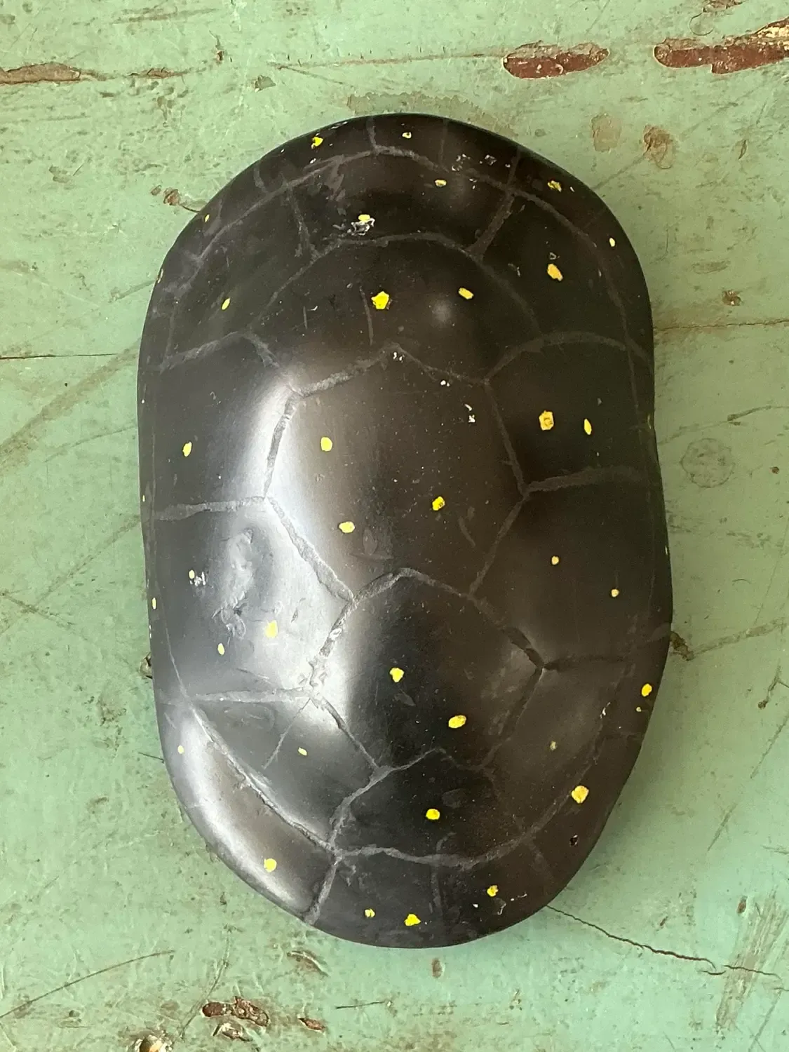 Vintage Italian Scagliola Pigmented Plaster Turtle Shell - Plaster, 5.75W x 8H — additional photo 2