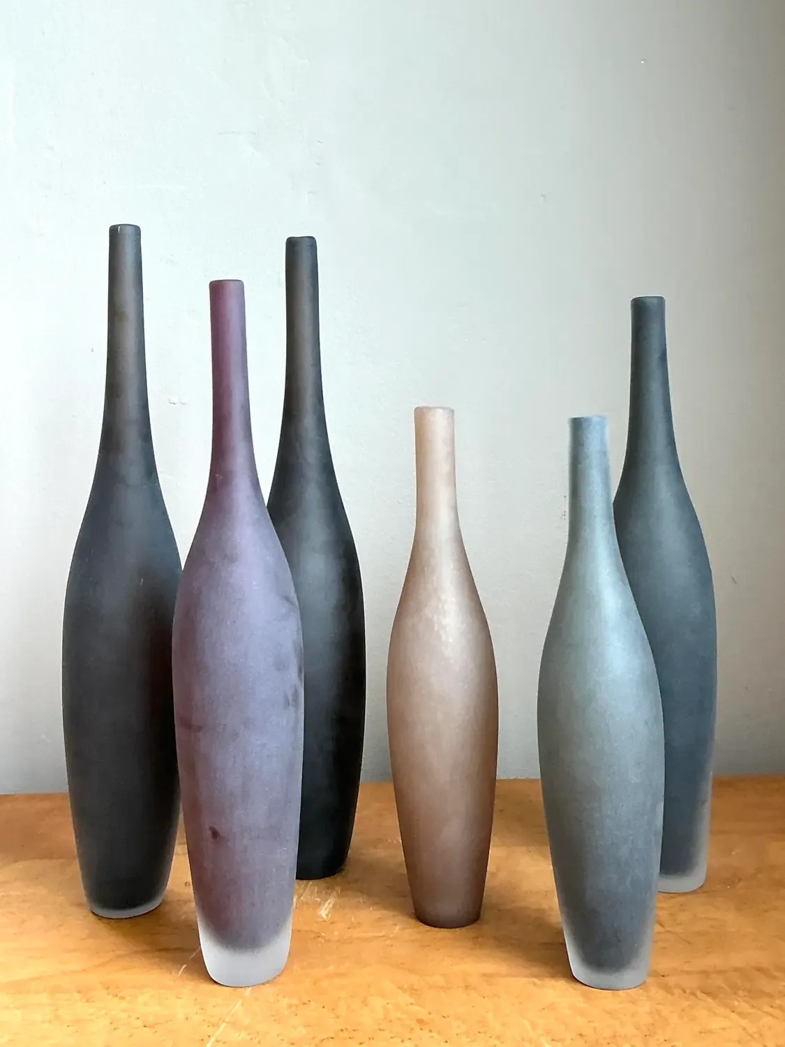 Vintage Italian Signed Art Glass Vases - Set of 6 — additional photo 2