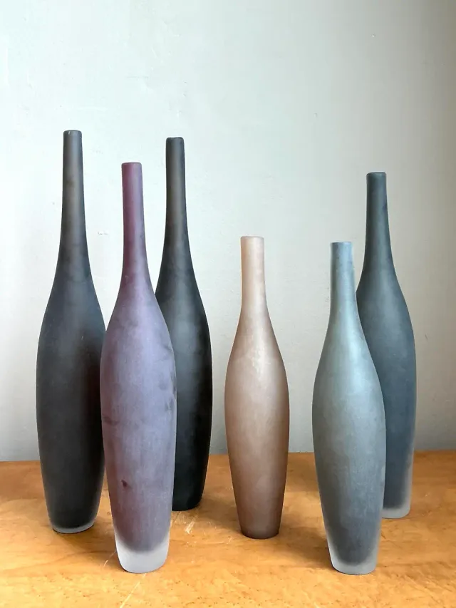Vintage Italian Signed Art Glass Vases - Set of 6 — additional photo 2