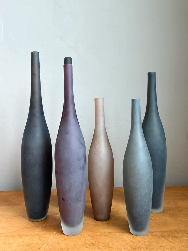 Vintage Italian Signed Art Glass Vases - Set of 6 — additional photo 4