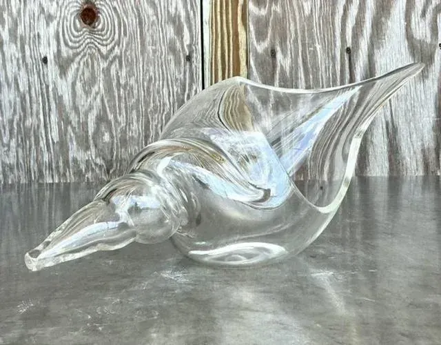 Vintage Italian Signed Seguso Murano Glass Large Shell — additional photo 4
