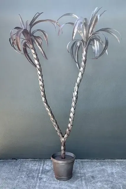 Vintage Italian Silver Tole Palm Tree