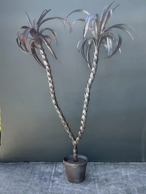 Vintage Italian Silver Tole Palm Tree — additional photo 2