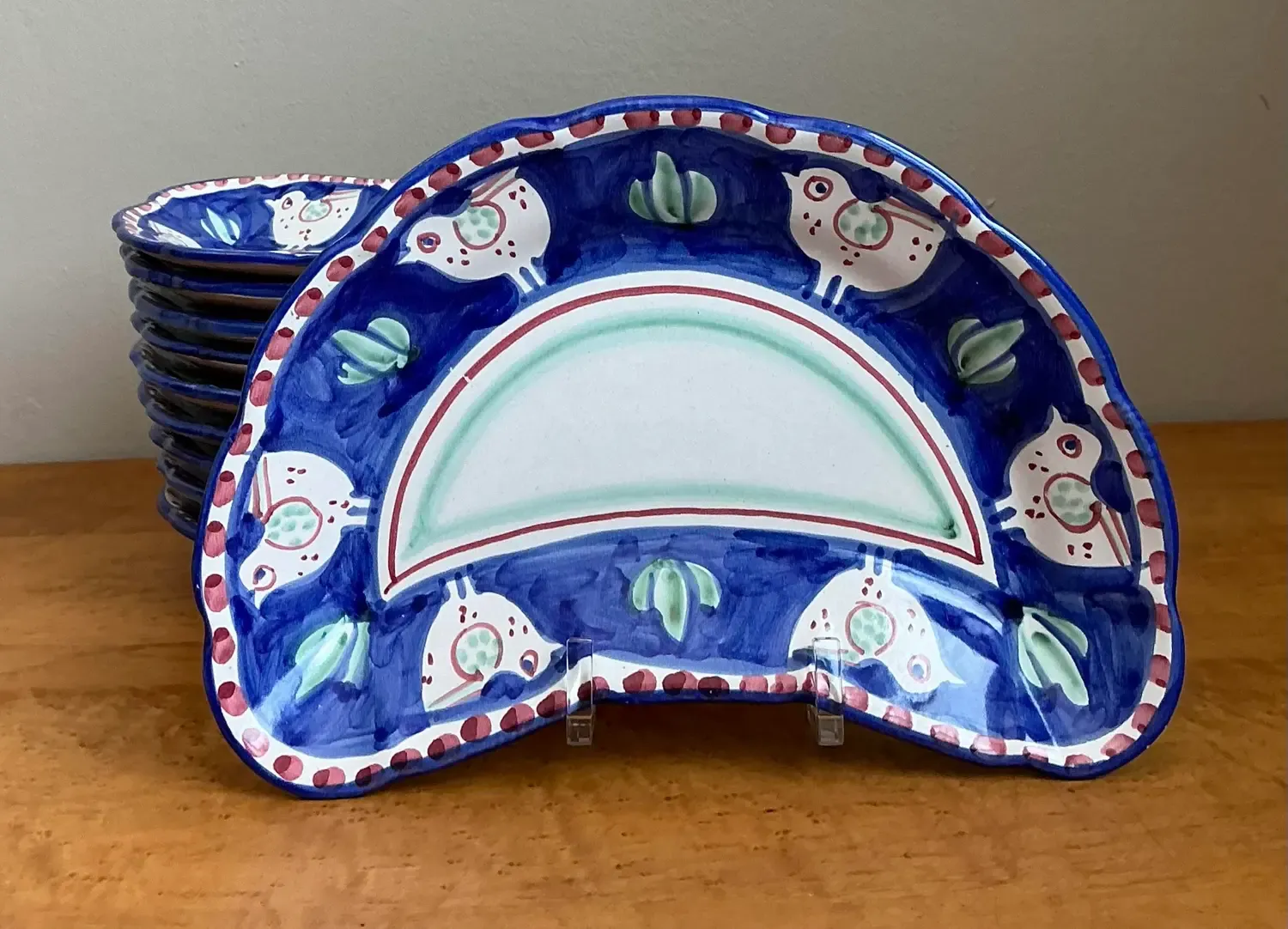 Vintage Italian Solimine Glazed Ceramic Salad Plate - Set of 10 — additional photo 3