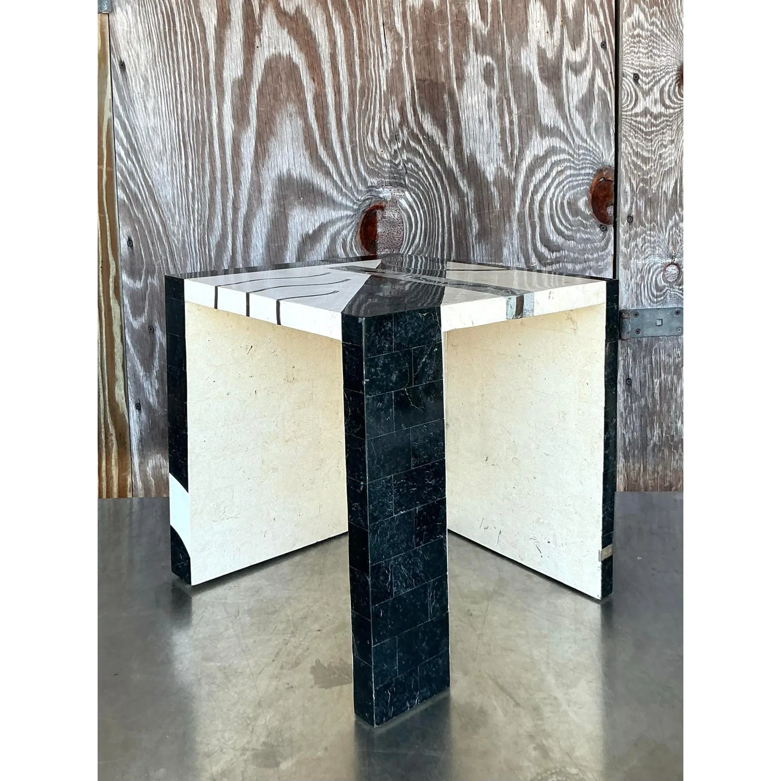 Vintage Italian Tessellated Stone Cube After Oggetti — additional photo 3