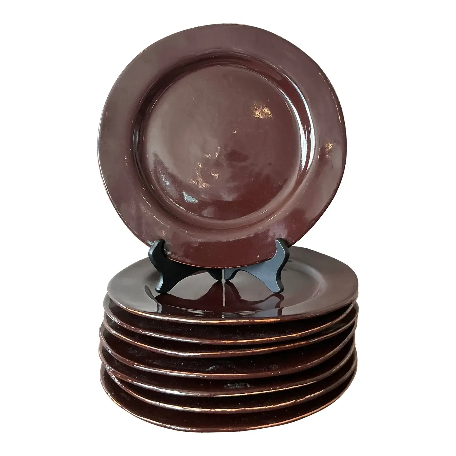 Vintage Italian Vietri Glazed Ceramic Plates - Set of 8 — additional photo 1