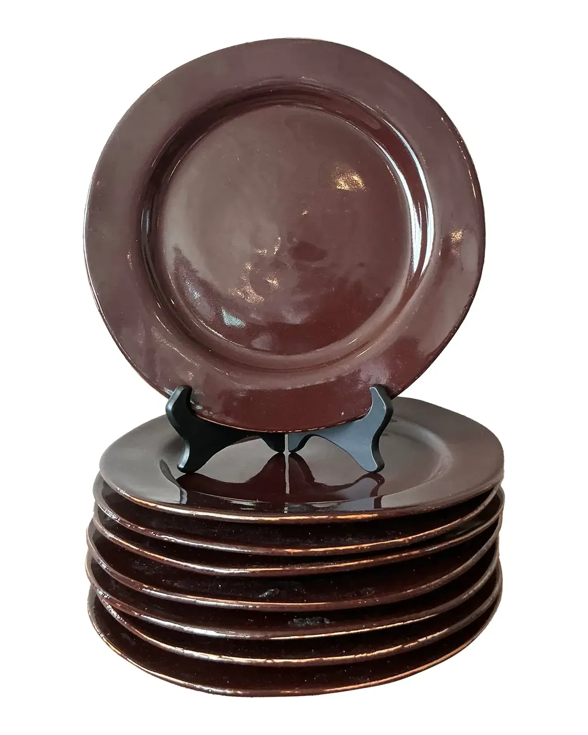 Vintage Italian Vietri Glazed Ceramic Plates - Set of 8