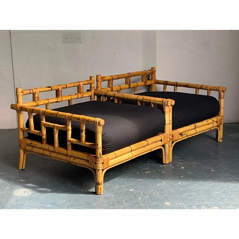 Vintage Italian Vivai Del Sud Rattan Lounge Chairs - A Pair — additional photo 2
