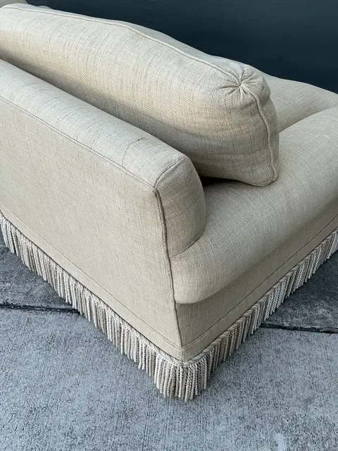 Vintage Jack Phillips Overstuffed Lounge Chairs With Bullion Trim - A Pair — additional photo 7