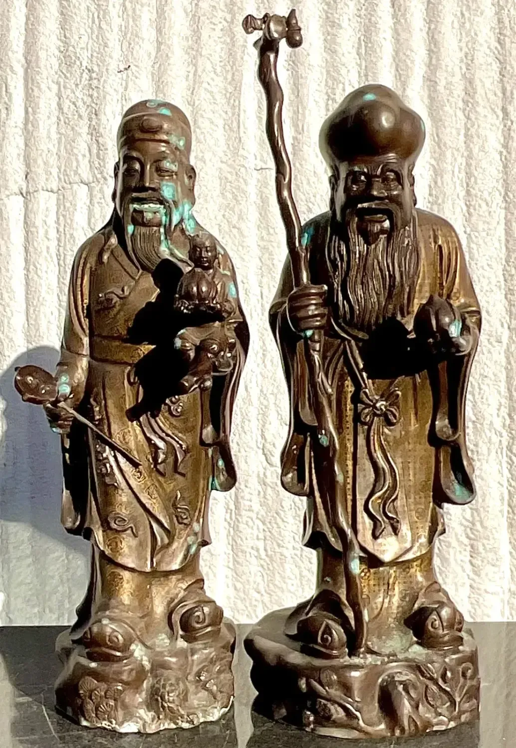 Vintage Japanese Bronze Ancestral Figures - Set of 2 — additional photo 3