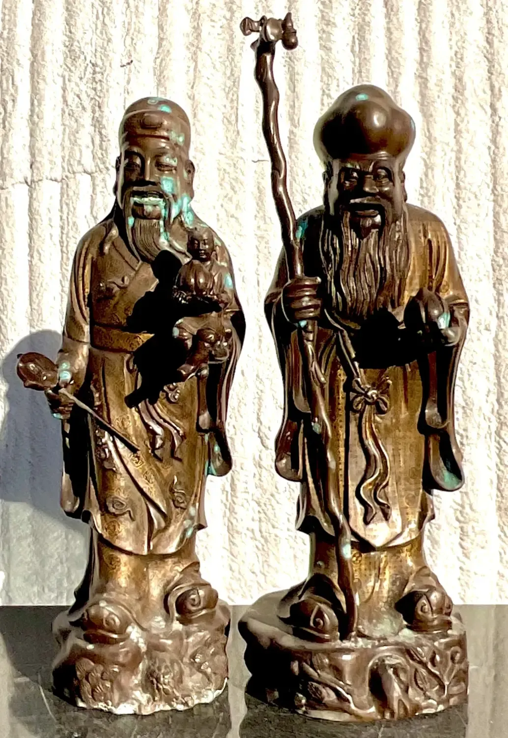 Vintage Japanese Bronze Ancestral Figures - Set of 2 — additional photo 4
