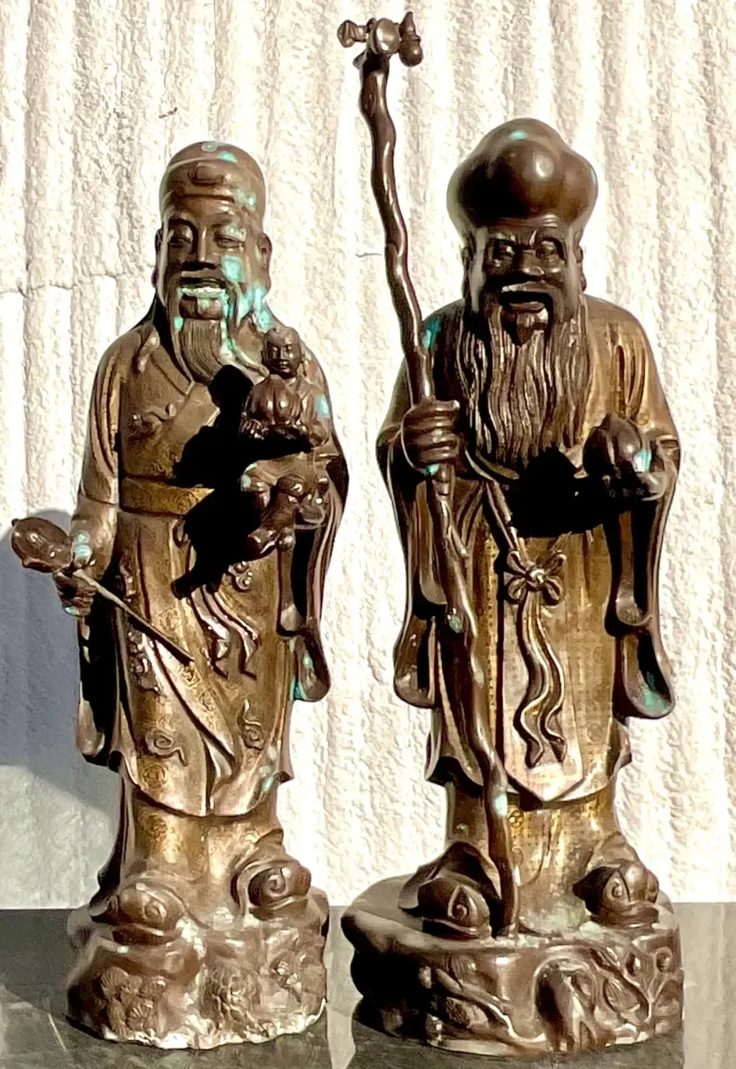 Vintage Japanese Bronze Ancestral Figures - Set of 2 — additional photo 5