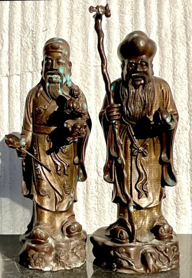 Vintage Japanese Bronze Ancestral Figures - Set of 2 — additional photo 7