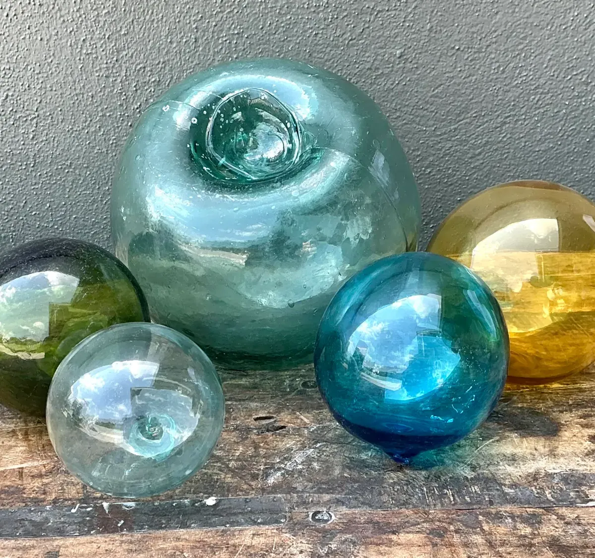 Vintage Japanese Glass Buoys - Set of 5 — additional photo 3