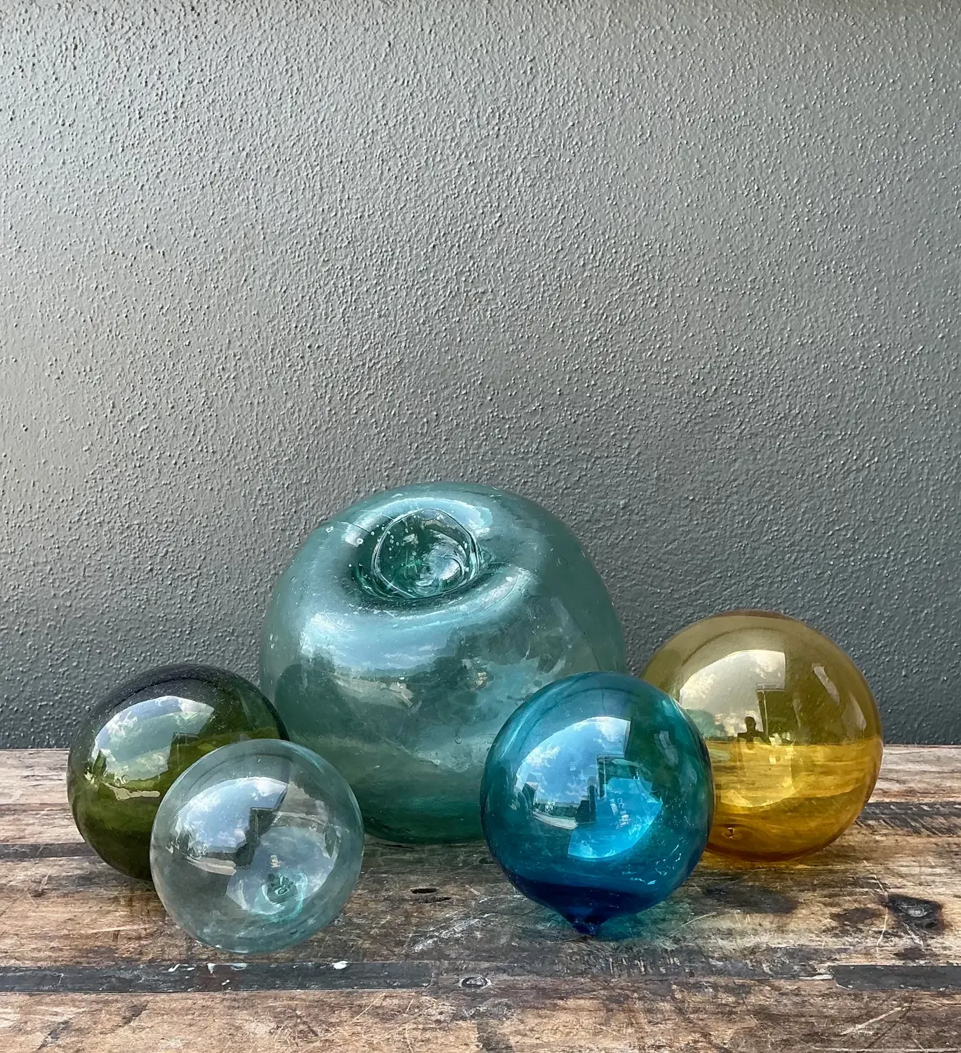 Vintage Japanese Glass Buoys - Set of 5 — additional photo 7