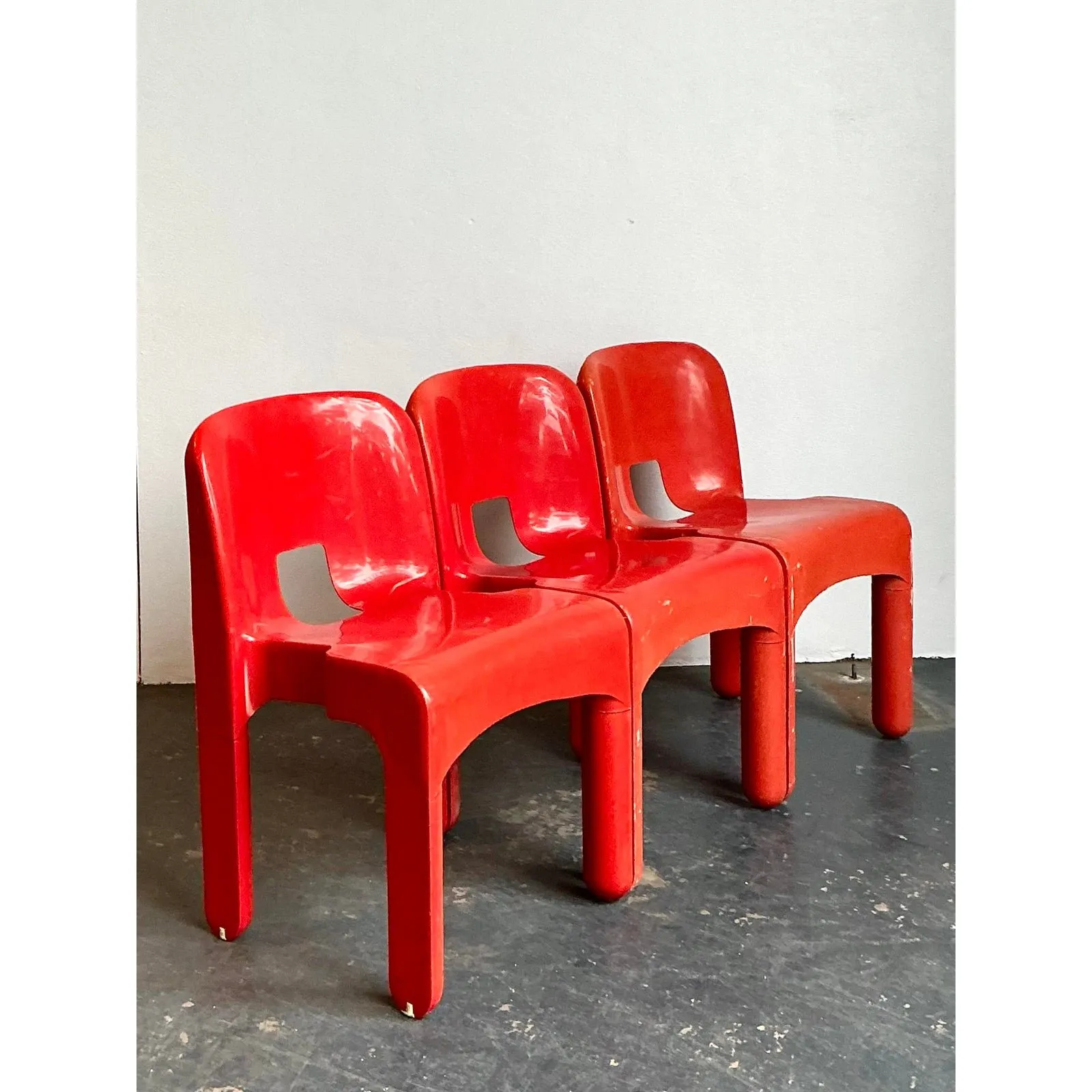Vintage Joe Colombo Molded Resin Chairs - Set of Three — additional photo 1
