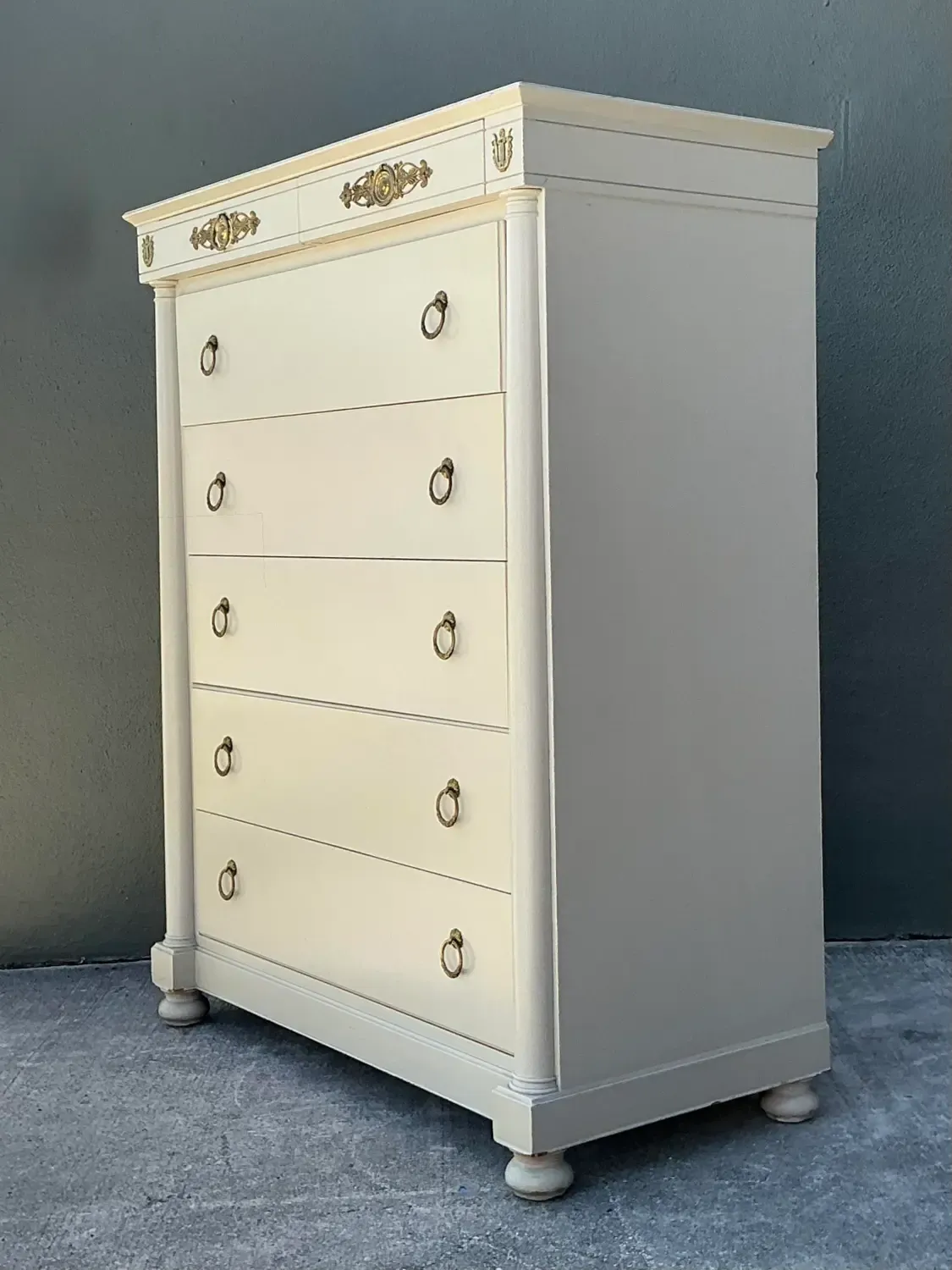 Vintage John Stuart for Johnson Furniture Neoclassical Tall Chest of Drawers