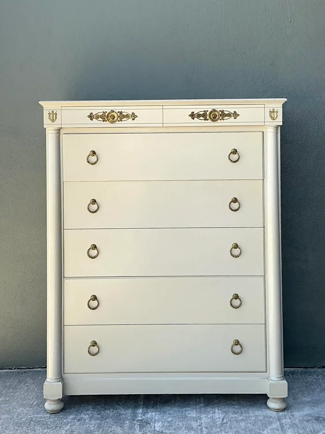 Vintage John Stuart for Johnson Furniture Neoclassical Tall Chest of Drawers — additional photo 2