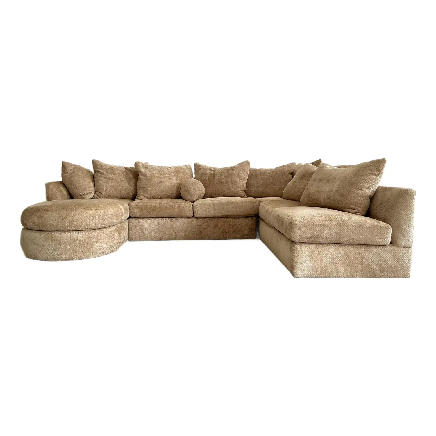 Vintage Kreiss Boucle Chenille Sectional Sofa — additional photo 1