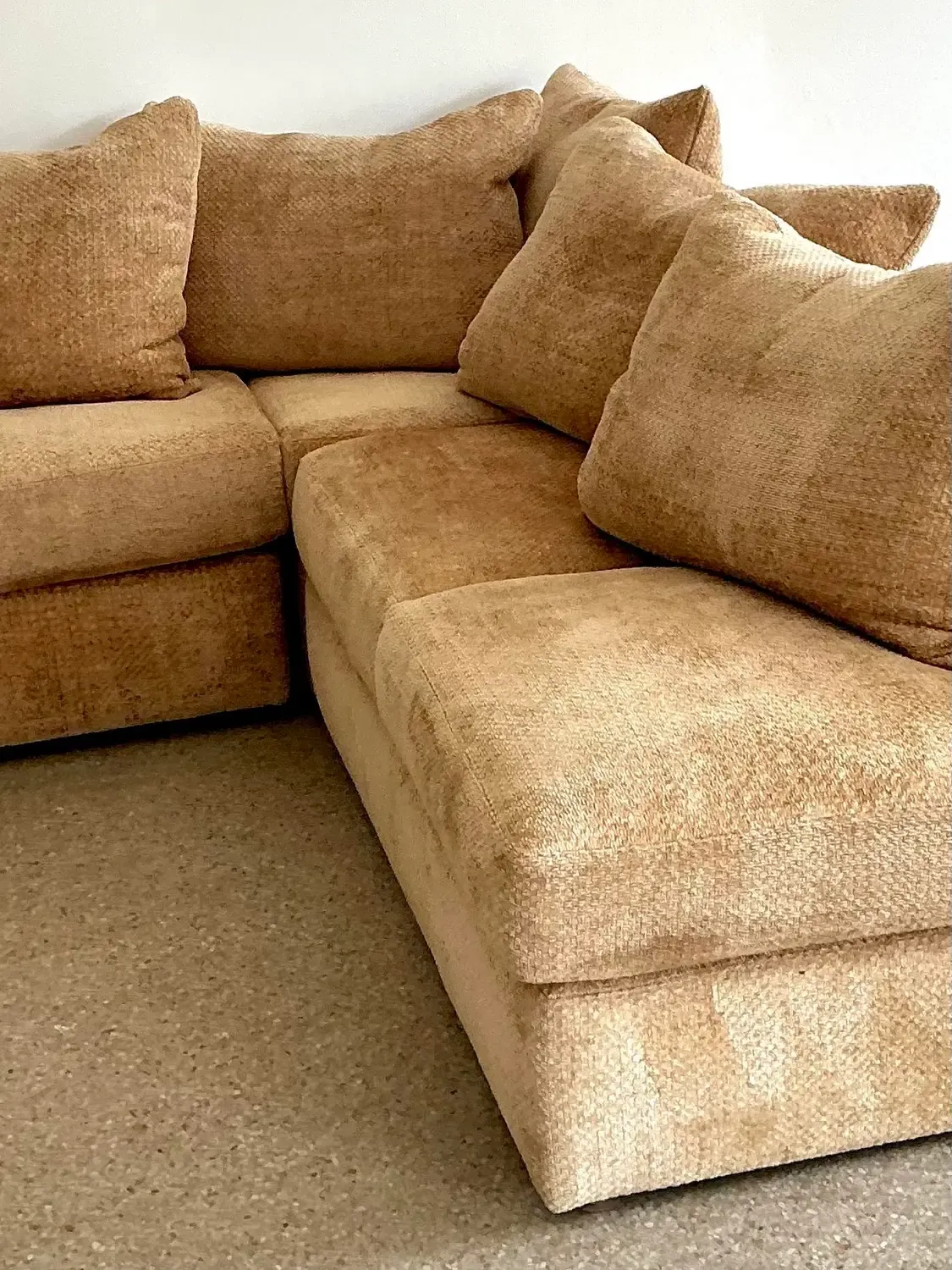 Vintage Kreiss Boucle Chenille Sectional Sofa — additional photo 2