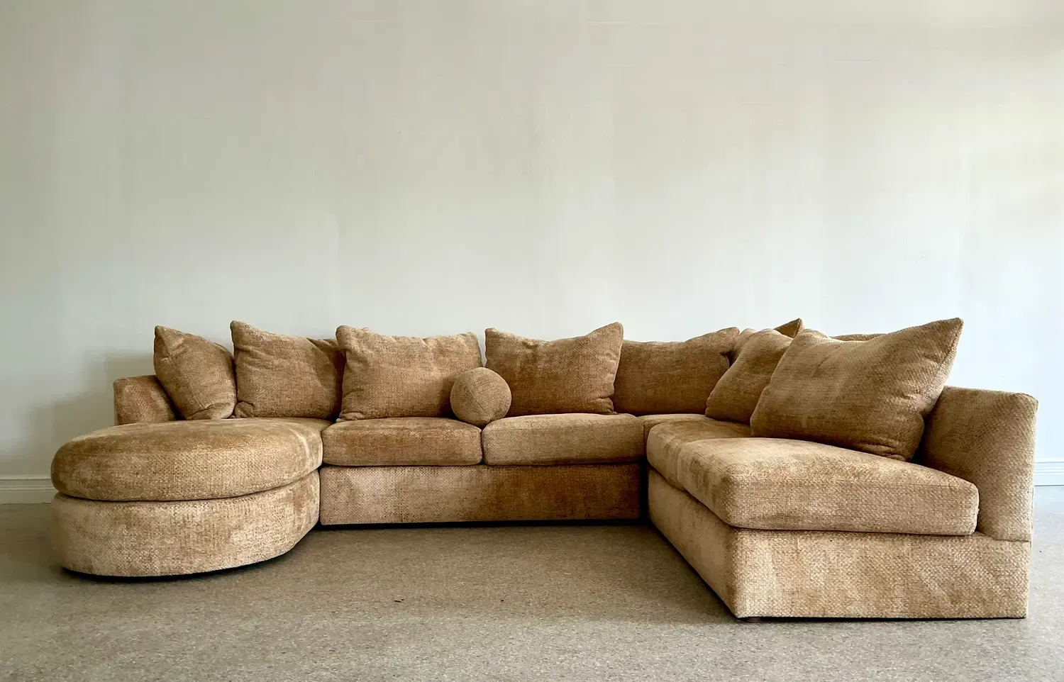 Vintage Kreiss Boucle Chenille Sectional Sofa — additional photo 4