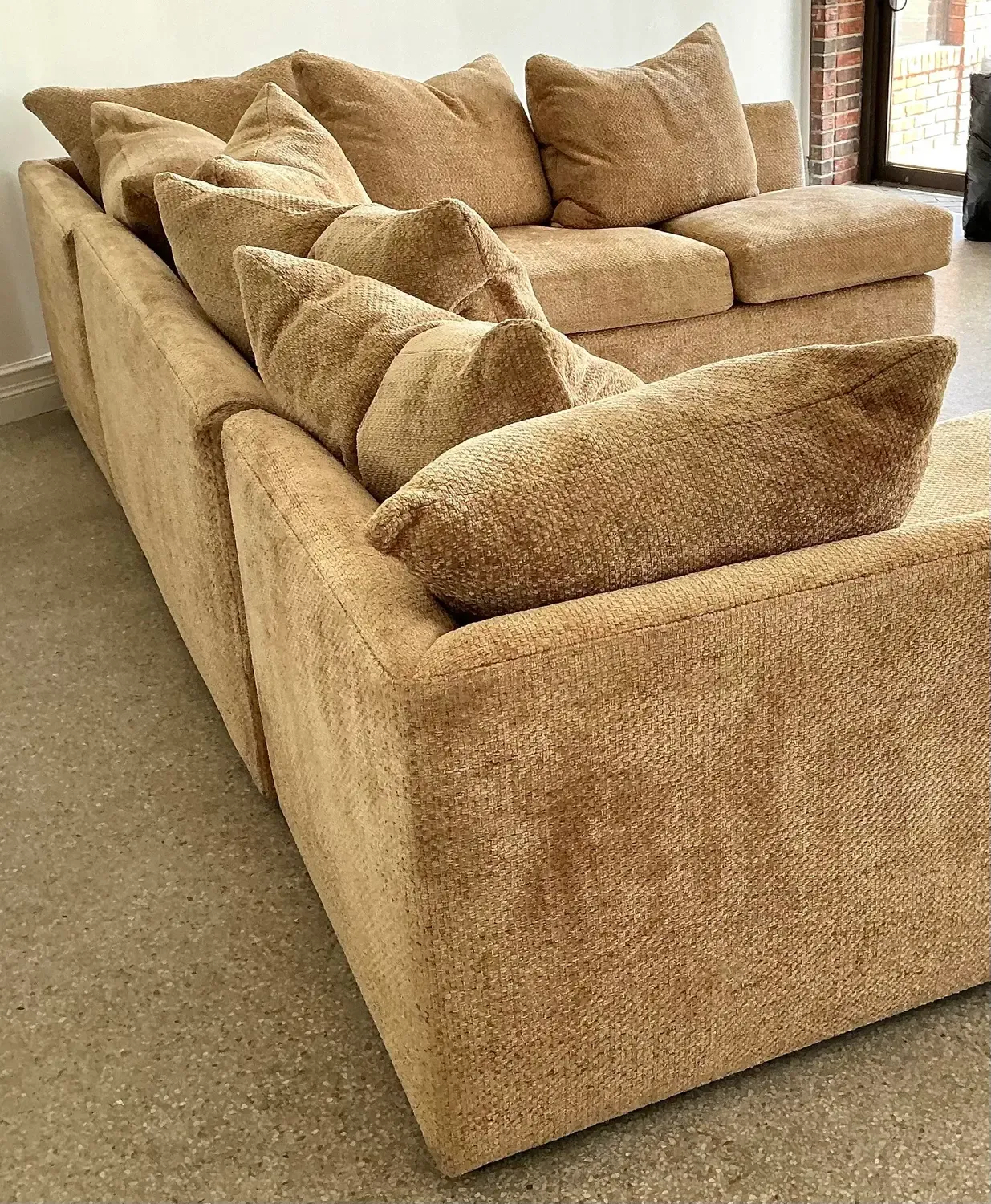 Vintage Kreiss Boucle Chenille Sectional Sofa — additional photo 5