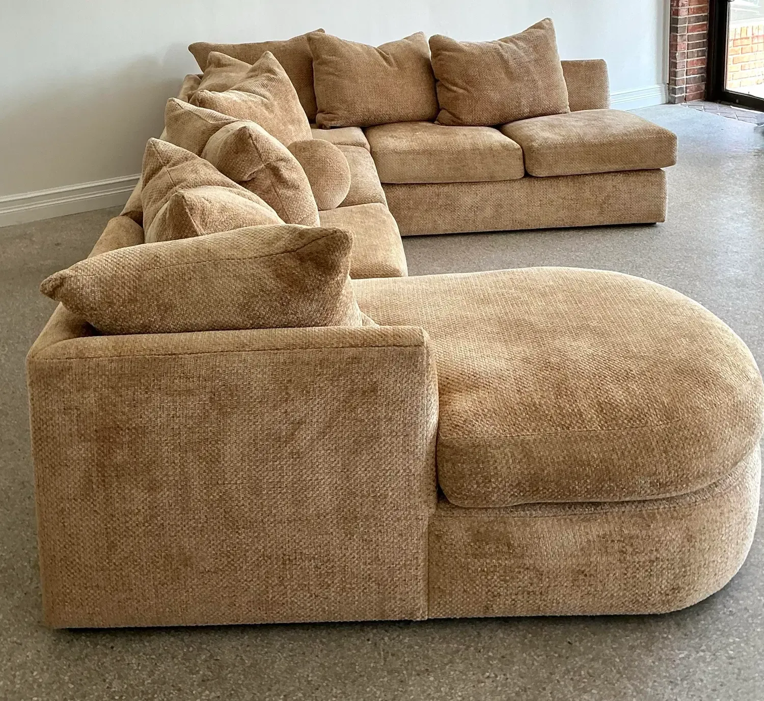 Vintage Kreiss Boucle Chenille Sectional Sofa — additional photo 6