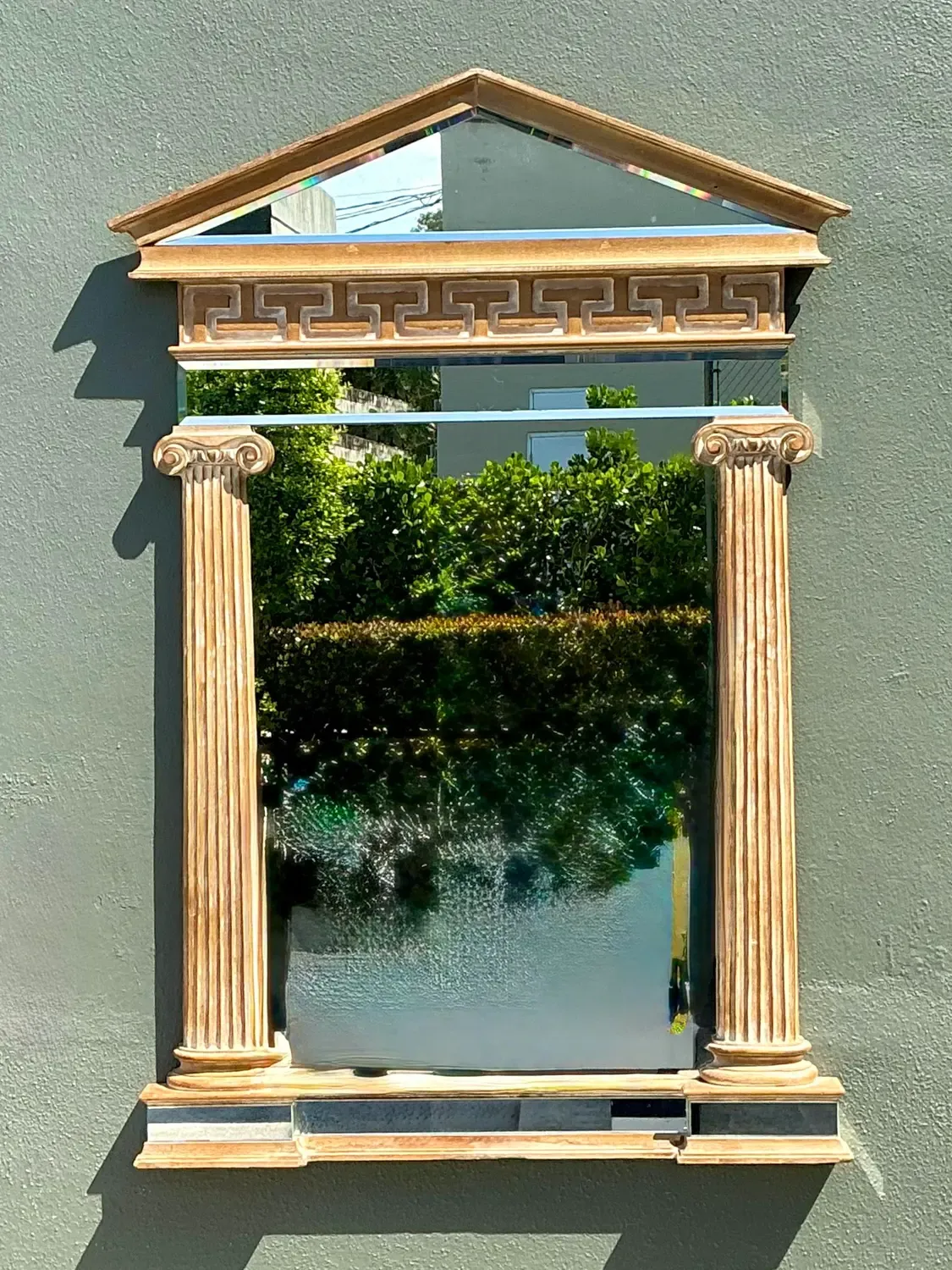 Vintage LaBarge Greek Key Pediment Mirror — additional photo 2