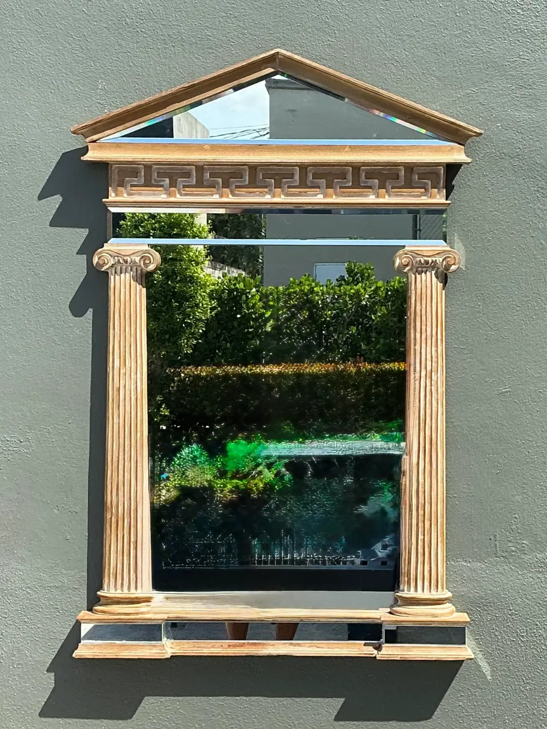 Vintage LaBarge Greek Key Pediment Mirror — additional photo 3
