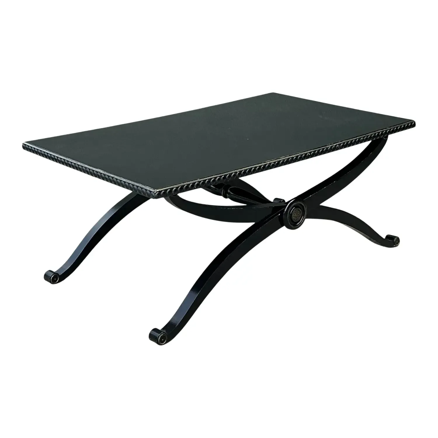 Vintage Lacquered X Base Coffee Table — additional photo 1