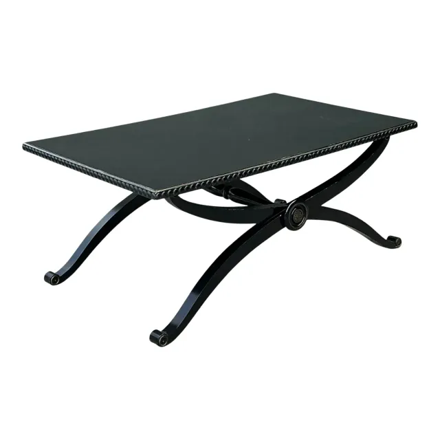 Vintage Lacquered X Base Coffee Table — additional photo 1