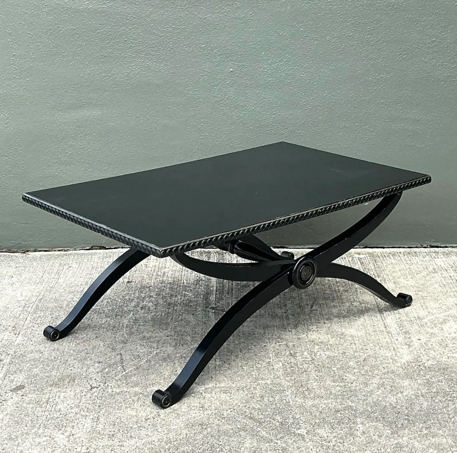 Vintage Lacquered X Base Coffee Table — additional photo 3