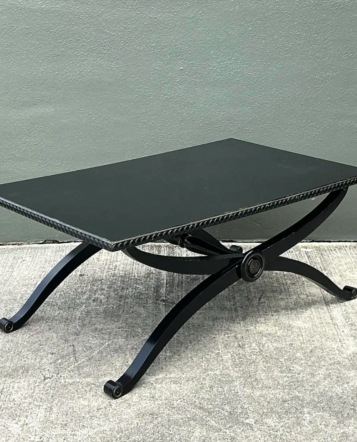 Vintage Lacquered X Base Coffee Table — additional photo 2