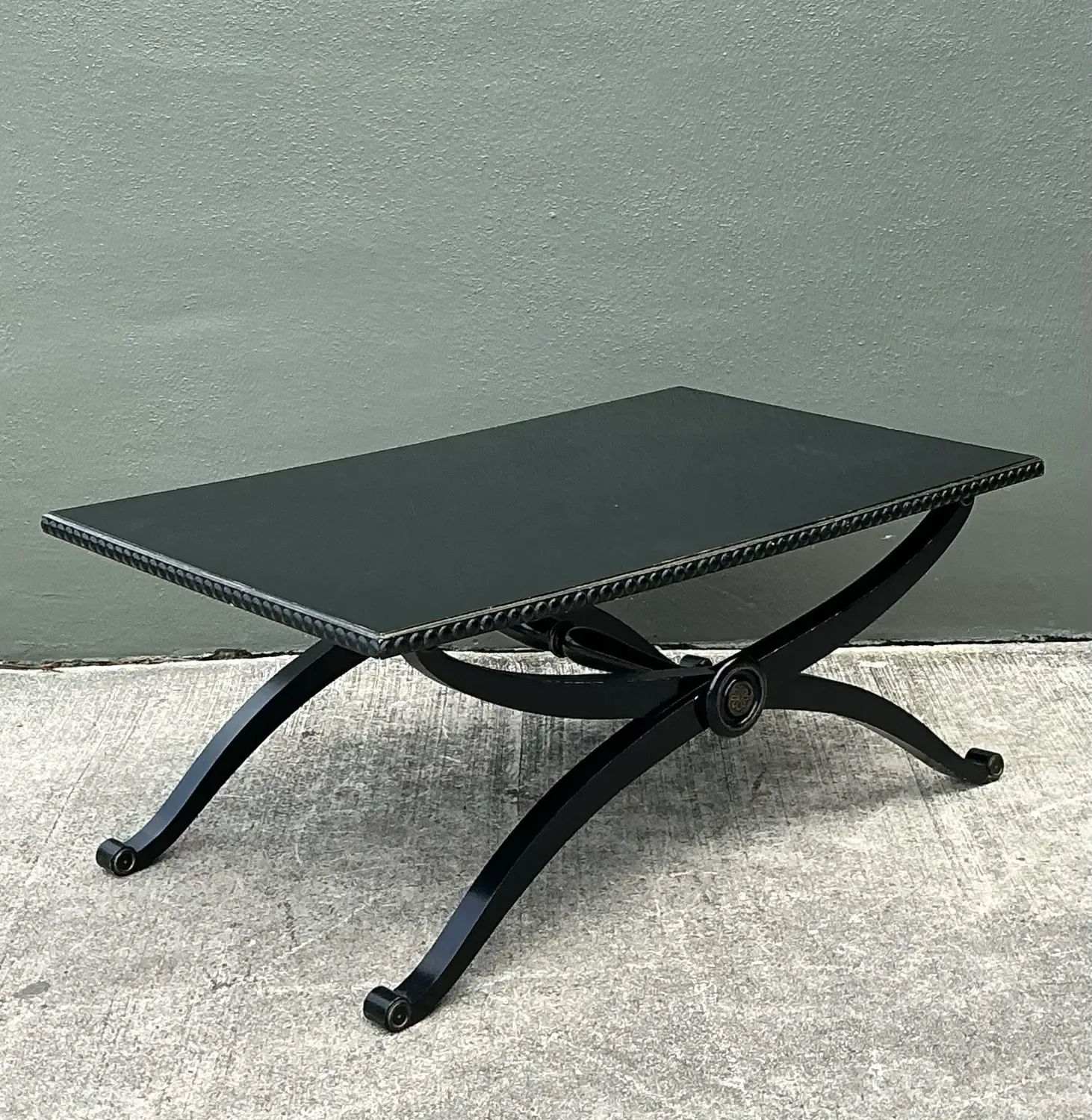 Vintage Lacquered X Base Coffee Table — additional photo 4