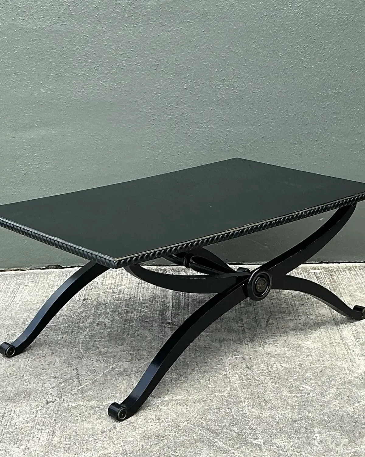 Vintage Lacquered X Base Coffee Table — additional photo 3