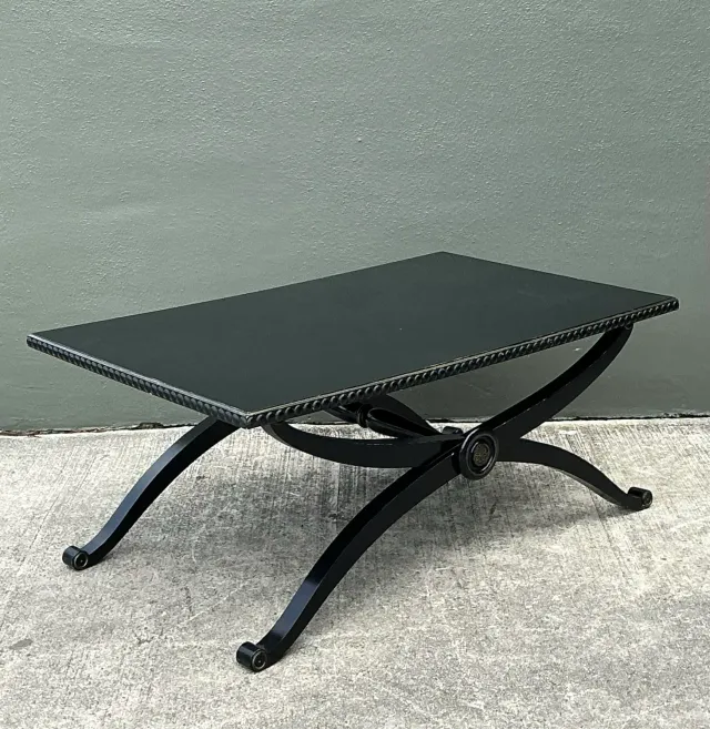 Vintage Lacquered X Base Coffee Table — additional photo 4