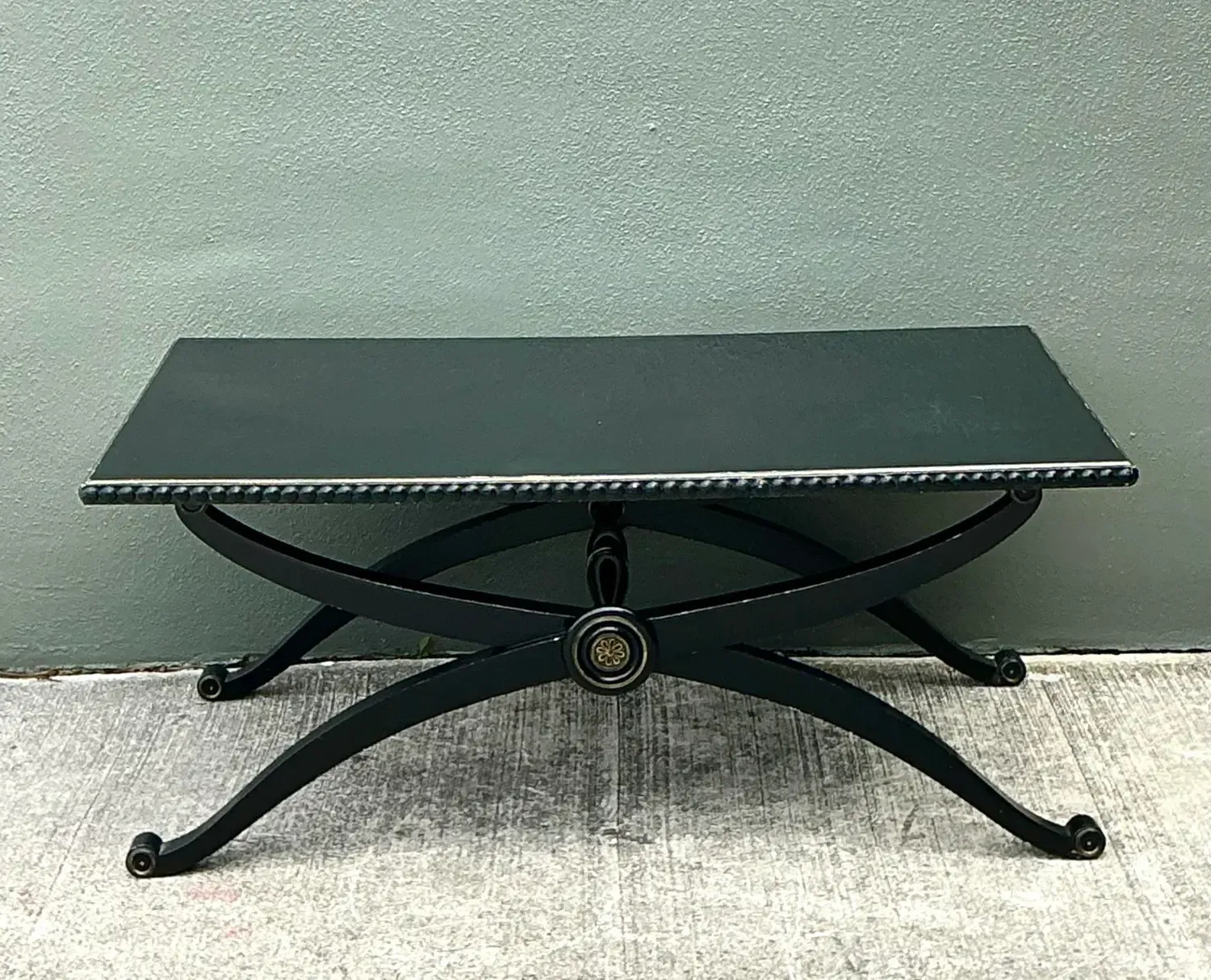 Vintage Lacquered X Base Coffee Table — additional photo 5