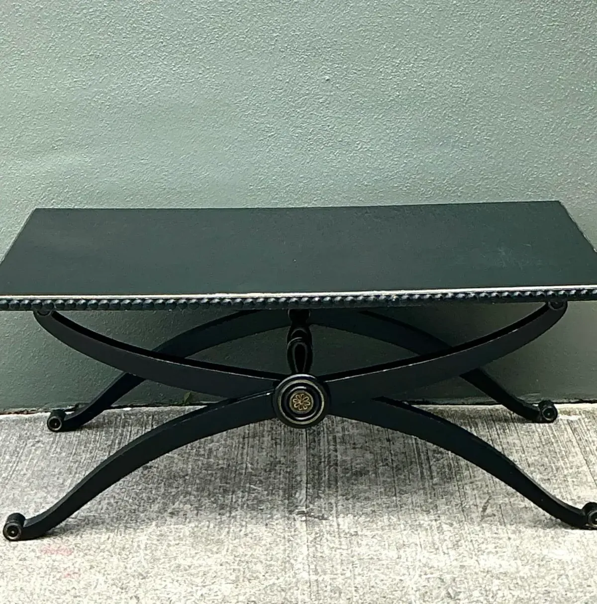 Vintage Lacquered X Base Coffee Table — additional photo 4