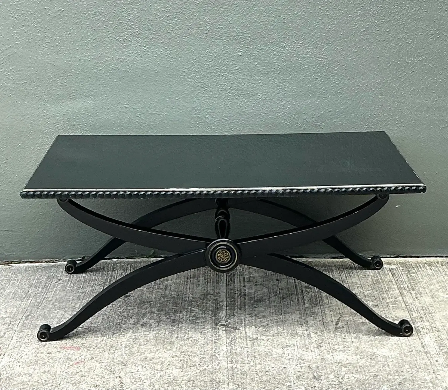 Vintage Lacquered X Base Coffee Table — additional photo 6