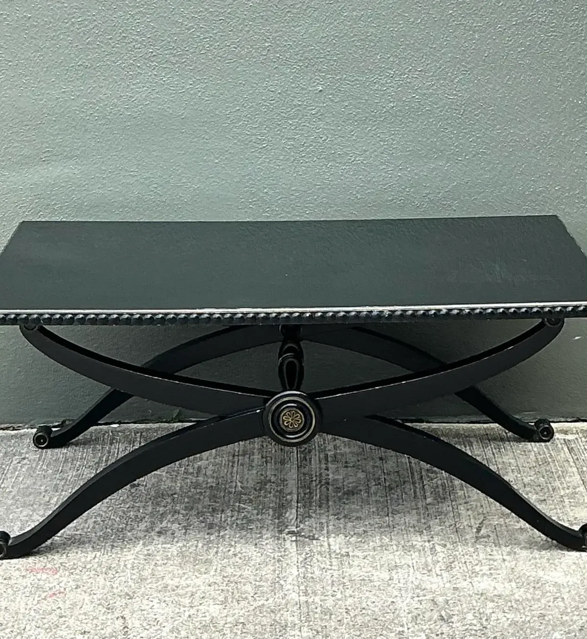 Vintage Lacquered X Base Coffee Table — additional photo 5