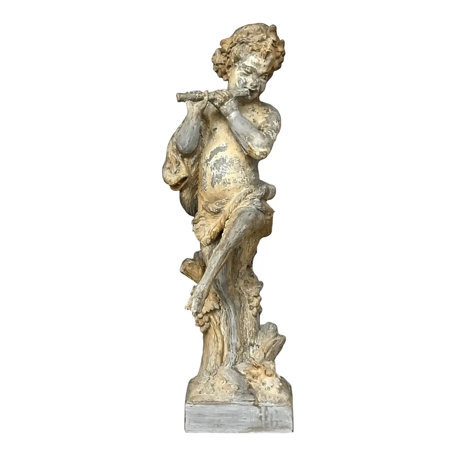 Vintage Late 20th Century Patinated Resin Wood Nymph Sculpture